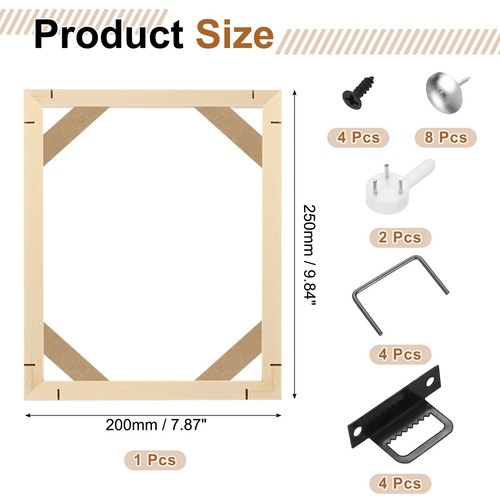 8 x 10 Inches Canvas Stretcher Bars, Wood Canvas Frame Kit Stretcher Frames - Picture 2 of 6