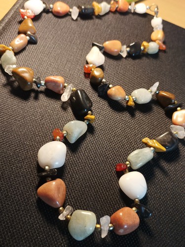 Halbedelsteinkette Collier 60er Jahre Vintage