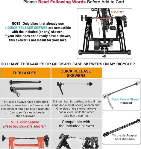 Magnetic Bicycle Stationary Stand for Indoor Exercise Riding, 26-29" & 700C W... - Picture 5 of 7