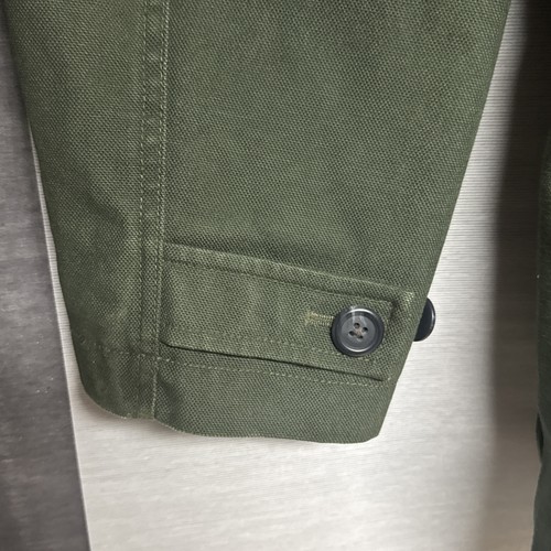 Vintage Lands’ End Barn Coat Herren L Flanell gefüttert Lederkragen Canvas Chore Jacke - Bild 6 von 8