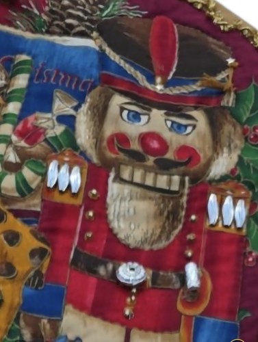 Handmade Quilted Embellished Christmas Wall Door Hanging Stocking 35¼" x 20" - Picture 10 of 15