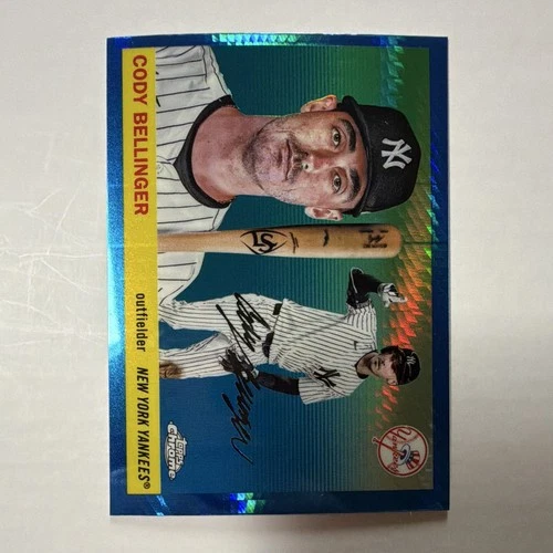 Topps 2025 Topps Chrome Cody Bellinger Yankees Blue Refractor Auto #26