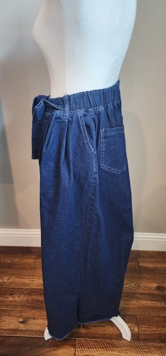 NWT Women's Extra Wide Leg Denim With Tie Belt And Adjustable WaistFits S-L - Picture 4 of 4