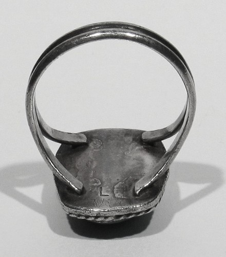 Old Pawn 1930s Signed Navajo 925 Silver Natural Nevada Blue Gem Turquoise Ring 7 - Picture 6 of 6