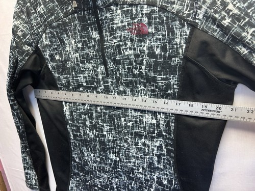 The North Face Schwarz Weiß Geometrischer Druck Viertel Reißverschluss Pullover Jacke Herren L - Bild 6 von 7