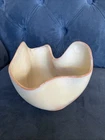 Vintage Frankoma Pottery F29 Free Form Yellow Satin Hankerchief Vase Bowl MCM