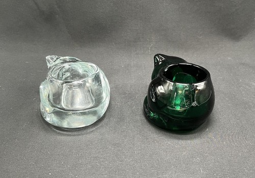 Juego de 2 soportes votivos vintage de vidrio Indiana para dormir verde claro - Imagen 4 de 7