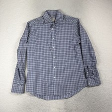 Jos A Bank 1905 Non-Iron Slim Fit Button Shirt in Blue Plaid Men's 16.5 - 35