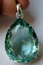 95.20 Ct Natural Aquamarine Topaz Pendant Pear Cut 925 Solid Silver Gemstone T04