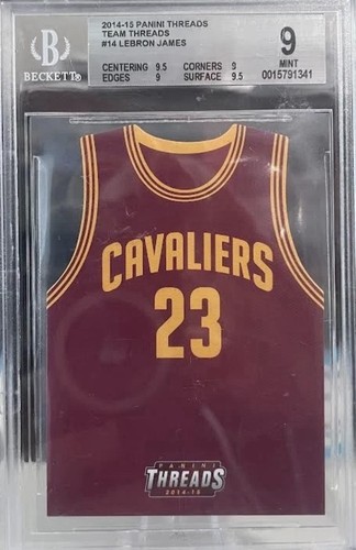 2014 Panini Threads LeBron James Die Cut Jersey #14 BGS 9 *Good Sub Grades* 🐐