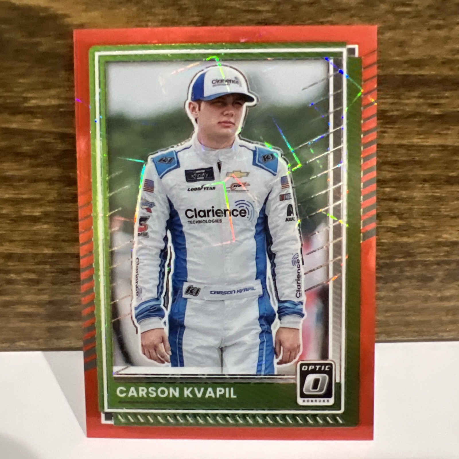  2025 Donruss Racing Carson Kvapil Optic  Red Velocity Prizm Parallel /199 SP