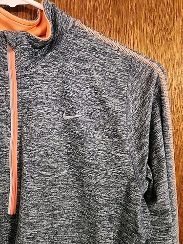 Women's Nike Dri-Fit Running 1/4 Zip Long Sleeve Gray Shirt Size Small - Picture 4 of 11