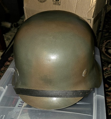 #ad Restored M42 WH Helmet Orig Shell Size 66 Euro Parts 58 Liner Camouflaged Aged $474.99