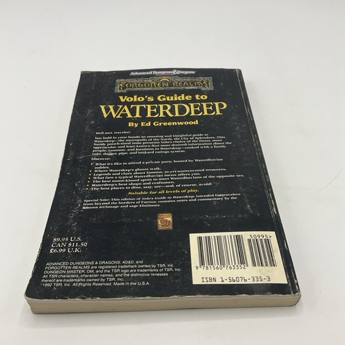 TSR 9379 AD&D Advanced Dungeons & Dragons Volo's Guide to Waterdeep - ohne Karte - Bild 2 von 4
