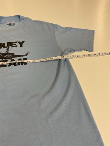 Vintage Huey Team T Shirt Sz L Military Helicopter Single Stitch Soft USA 80s - Picture 5 of 8