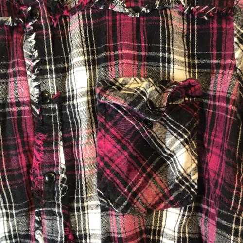 Camisa túnica de franela a cuadros Cato para mujer 18/20 W rosa negra algodón occidental informal - Imagen 7 de 16