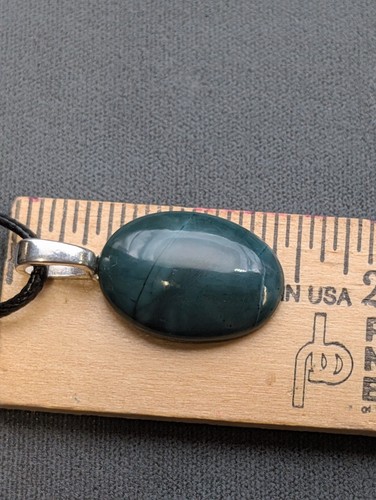 Collar de piedra colgante de jaspe verde #162 - Imagen 5 de 6