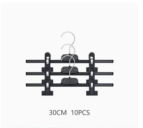 - Clothes Coat Hangers Optional 24/30/36 CM Strong Black Plastic with Clip - Picture 5 of 6