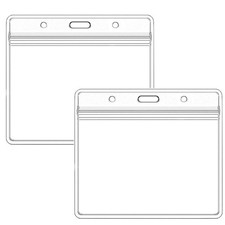 Extra Thick Horizontal ID Card Name Tag Badge Holder with Waterproof Type Reseal