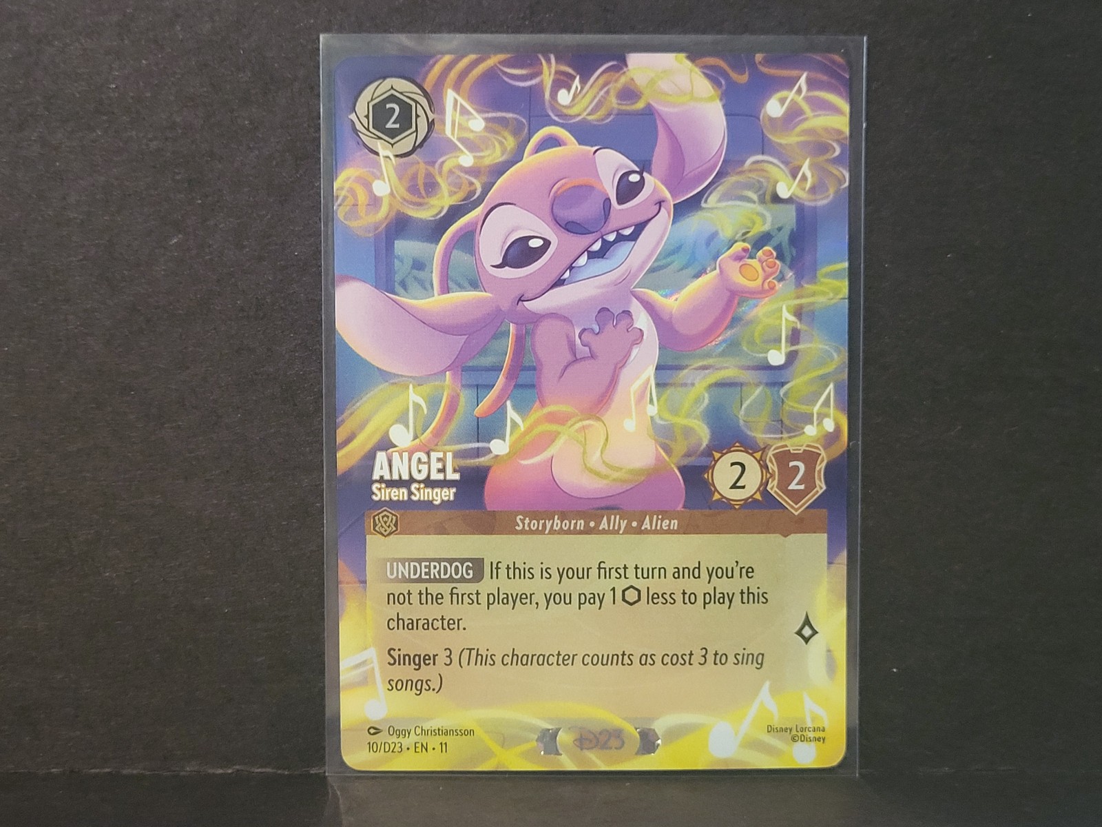 D23 2026 DISNEY LORCANA ANGEL STICH SIREN SINGER PROMO CARD 10/D23 EN 11 FOIL