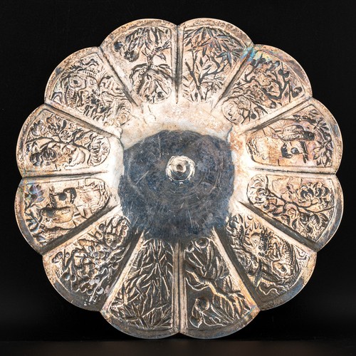 Antikes chinesisches Export Silber Tablett Drache unsterblich Qing Dynastie 19. Jh. - Bild 13 von 15