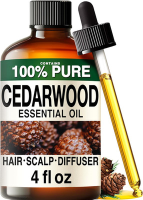 100% Pure Cedarwood Oil - 4 Fl Oz Cedarwood Essential Oil for Hair, Skin, Diffus