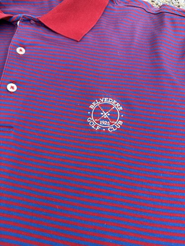 Belvedere golf club Polo Men’s XL Supima Cotton Red Purple EUC - Picture 3 of 7