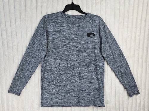 Costa Del Mar Born on The Water Polyester Grey Long Sleeve Performance Shirt Sm - Picture 3 of 4