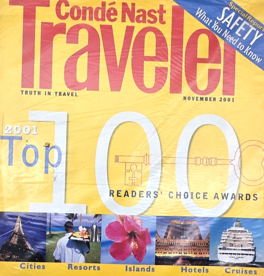 Conde Nast TRAVELER Magazine November 2001 Top 100 Readers' Choice Awards