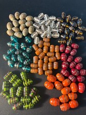 100g Glass Beads , Choice of colors, Gold Swirl Fancy glass work 18mm B620-628 