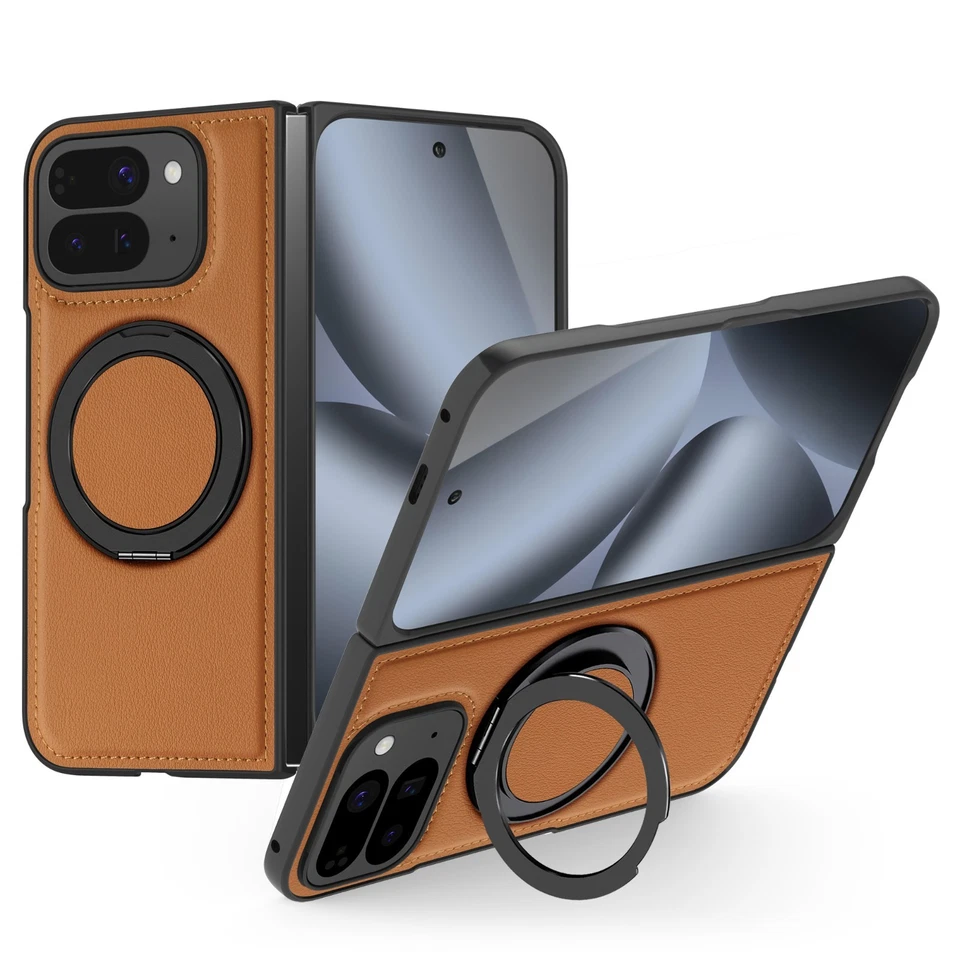 For Google Pixel 10 9 Pro Fold Fashion Leather Magnetic Ring Stand Case Cover - Image 3 of 4