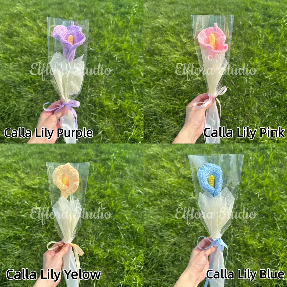 Ramo de flores de ganchillo - Rosas de hilo hechas a mano, tulipanes, peonías y más Foto 2 de 4