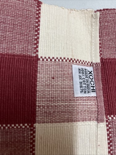 XOCHI Placemats 100% Cotton Red Plaid Set Of 6 - Picture 2 of 16