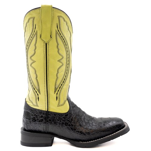 Ferrini Kai Embroidered Square Toe Pull On Cowboy Womens Black, Yellow Casual B
