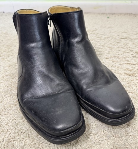 Steptronic Herren Schwarz Lammfell Leder Seitlicher Reißverschluss Stiefeletten Euro 44 US 11 Arbeit