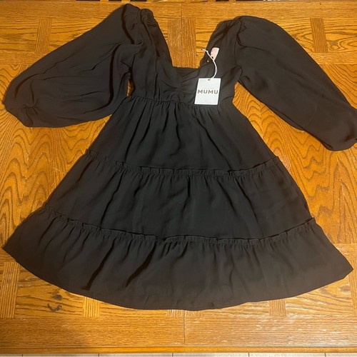 NEU Show Me Your Mumu Mandi Minikleid in Schwarz Gr. XS Puffärmel Romantisch Chic - Bild 3 von 16