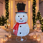 100cm LED Light Up Snowman Christmas Decoration – Metal Outdoor/Indoor Festive