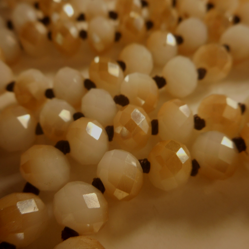 White/Gold 2 Tone Coated Crystal Knotted Acrylic Bull Skull Cow Necklace 36" - Picture 4 of 6