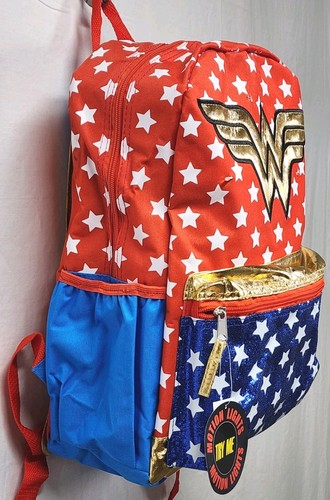 DC Comics Wonder Woman Backpack Large 16" School Bag Journeys Kids Lights! NWT! - Picture 3 of 6