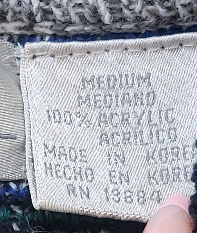 Vintage Van Heusen Sweater Size M Grandpa Style Geometric Design Knit Men's - Image 4 of 4