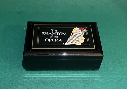 1999 The Phantom of the Opera Sankyo Japan Music Jewelry Box, Black Lacquer - Picture 2 of 8