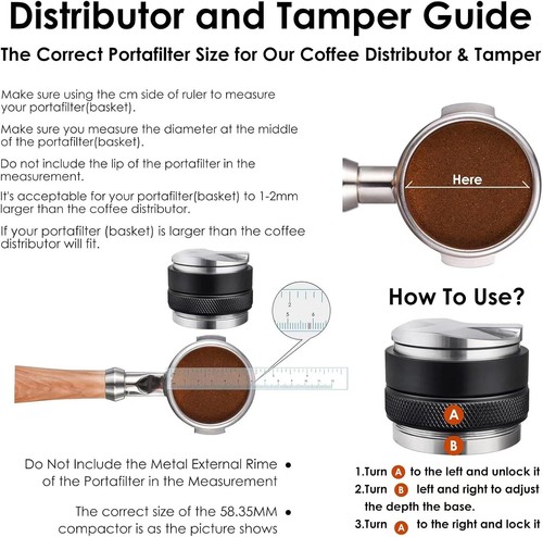 Distribuidor y manipulador de café 58 mm, profundidad ajustable - Imagen 7 de 10