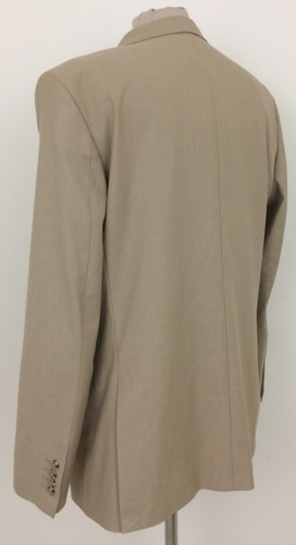 Marks & Spencer Men's Jacket Size 44R Beige Slim Fit Lined Pocket Button Used F1 - Picture 4 of 13