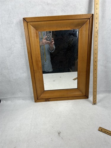  mirror rectangle framed pine wood OG deep 17x23 mid 19thc original antique 