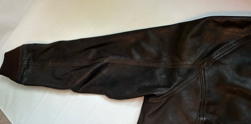 Coronado Brown Leather Bomber Jacket Mens 44T NRA Conceal Carry Pockets Zip up - Picture 14 of 21