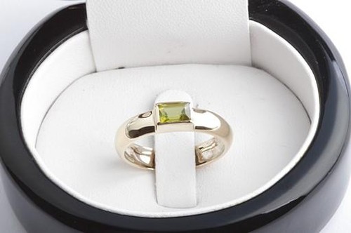 Ring mit Peridot in aus 585 14kt Gelb Gold große Ringgröße 63 . - Bild 8 von 8