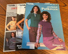 Lot of 3 Vintage Leisure Arts Leaflets 257, 367, 375 Cross Stitch  Crochet 1983