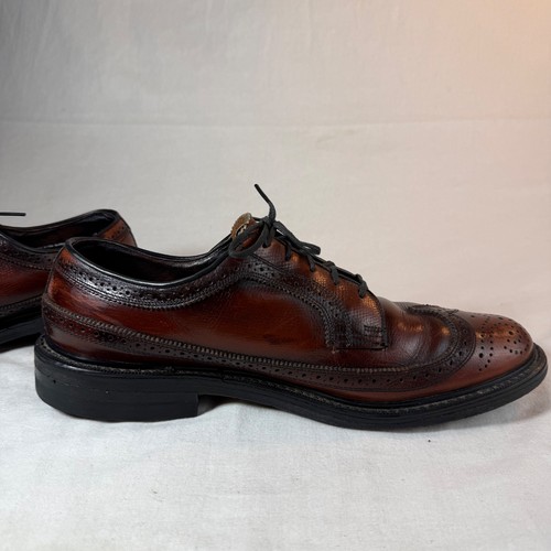 Vintage Coburne Square Style 2747 Brown Leather Wingtip Shoes Size MENS 9 D 1G - Picture 2 of 17