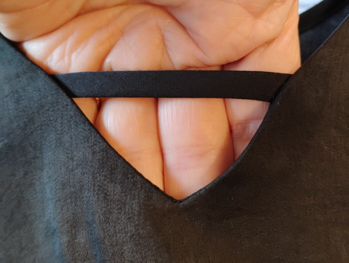 RRenuar XS Black Lightweight Lined Silky Top Basic MInimalist Secretary Office - Picture 3 of 8