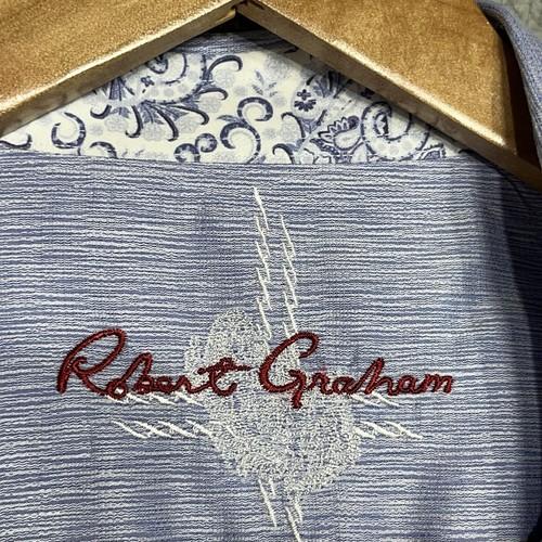 Robert Graham Men's XXL Shirt Blue Slub Textured Long Sleeve Flip Cuffs - Picture 5 of 13